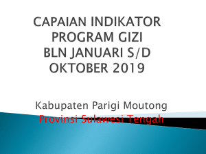 Capaian Indikator Program Gizi Kabupaten Parigi Moutong 2019