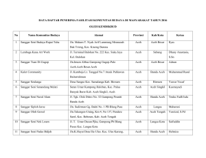 DATA DAFTAR PENERIMA FASILITASI KOMUNITAS BUDAYA DI MASYARAKAT TAHUN 2016