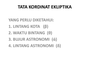 TATA KORDINAT EKLIPTIKA