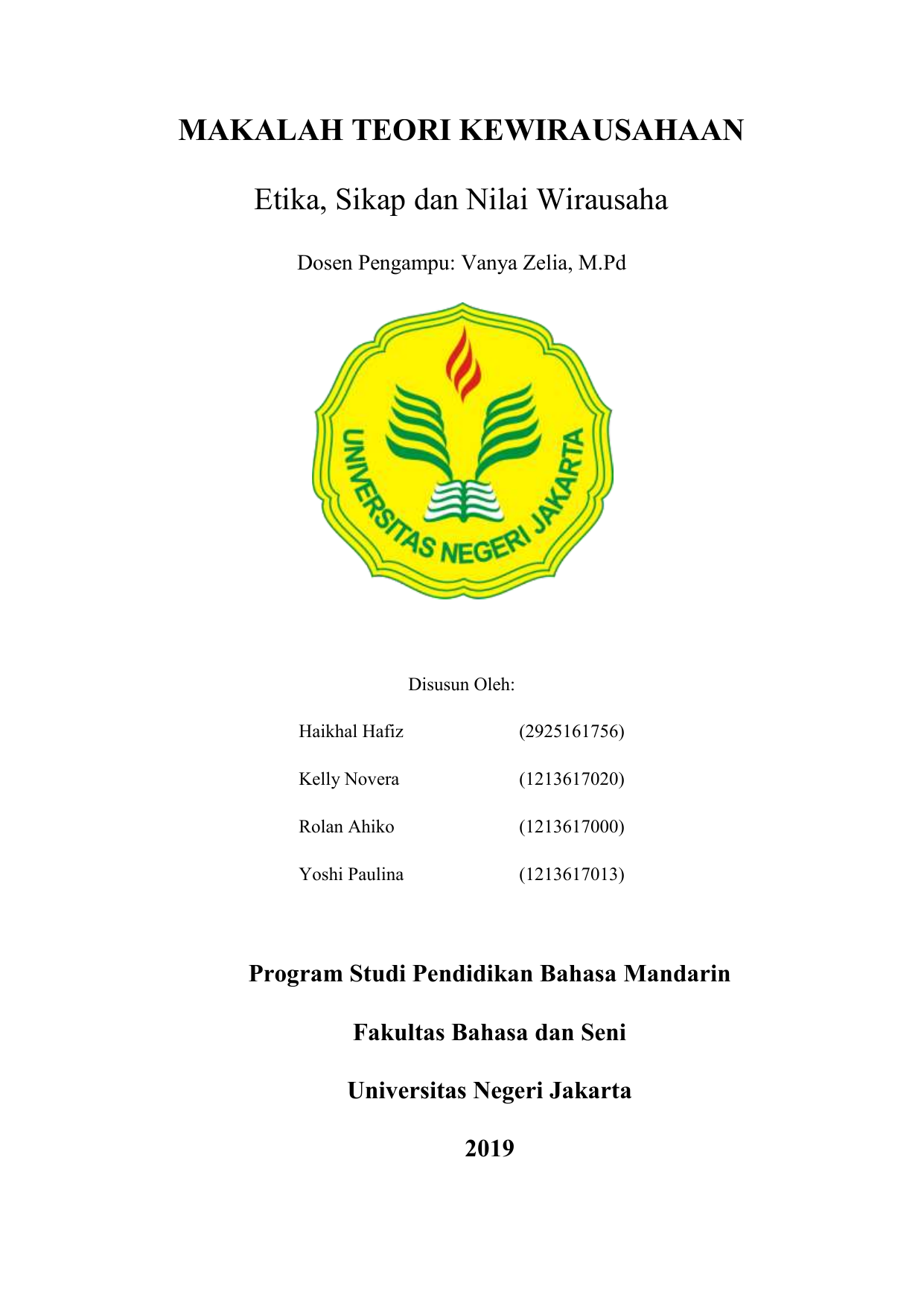 Etika Sikap Dan Nilai Wirausaha