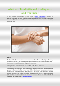 What are Tendinitis and its diagnosis and treatment