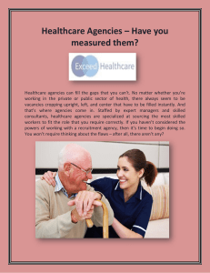 Healthcare Agencies – Have you measured them