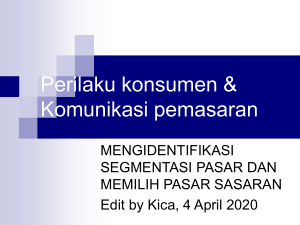 Perilaku konsumen  Komunikasi Pemasaran ke 3 (Edit by Kica, 4 April 2020)
