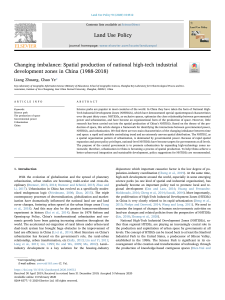 Changing imbalance Spatial production of national high-tech industrial development zones in China (1988-2018)  SRI PURWATI