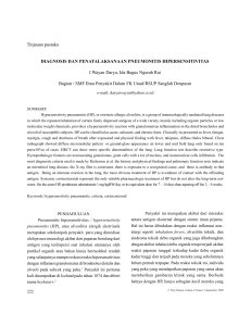 DIAGNOSIS DAN PENATALAKSANAAN PNEUMONITIS HIPERSENSITIVITAS