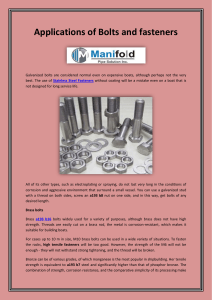 Applications of Bolts and fasteners