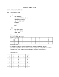 Jawaban UTS Teknik Digital - Jawapan Ujian Teknik Digital