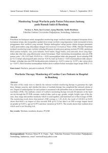 Monitoring Terapi Warfarin pada Pasien Pelayanan Jantung pada Rumah Sakit di Bandung