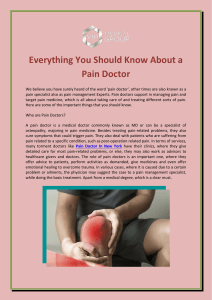 Everything You Should Know About a Pain Doctor