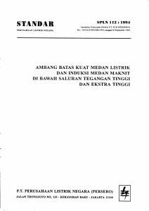 SPLN 112:1994 Batas Medan Listrik & Induksi Magnet