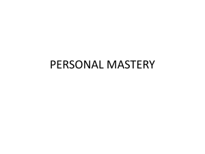 3 MASTER PERSONAL (PERSONAL MASTERY)