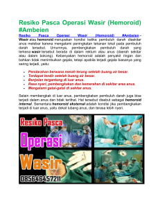Resiko Pasca Operasi Wasir (Hemoroid) #Ambeien