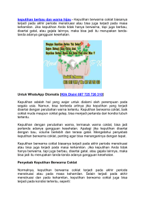 Merek Obat Atasi keputihan berbau dan warna hijau