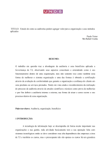 Estudo de como as auditorias agregam valor &agrave; organiza&ccedil;&atilde;o