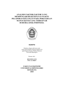 ANALISIS FAKTOR-FAKTOR YANG MEMPENGARUHI