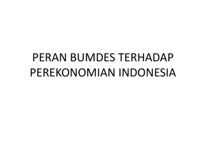Peranan BUMDES Terhadap Perekonomian Indonesia