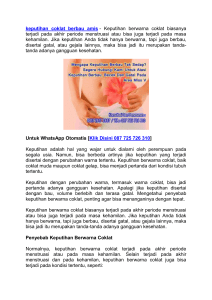 Merek Obat Atasi keputihan coklat berbau amis