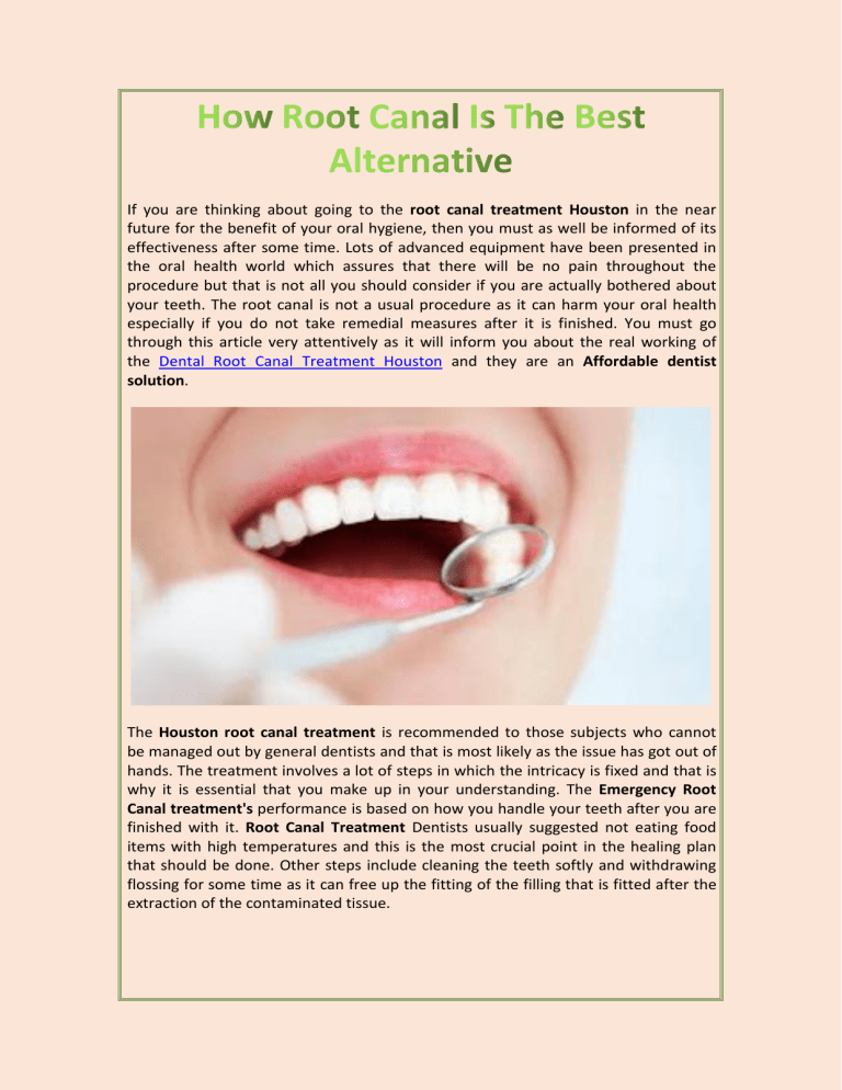 How Root Canal Is The Best Alternative