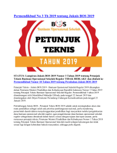 Permendikbud No 3 Th 2019 Juknis BOS 2019