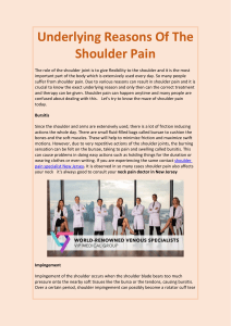 Underlying Reasons Of The Shoulder Pain