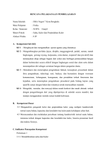 Rencana Pelaksanaan Pembelajaran Fisika: Suhu, Kalor, dan Perpindahan Kalor