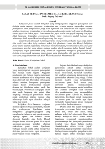Jurnal Ad Deenar Integrasi Zakat sebagai Instrumen Kebijakan Fiskal