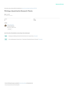 Writing a Quantitative Research Thesis