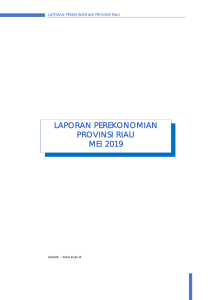 Laporan Perekonomian Provinsi Riau Mei 2019