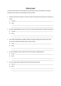 Latihan Etiket Di Rumah