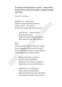 TEMBANG GREBEG SAMPAH (Gerakan REsik-resik BEbarengan Garap) Sampah