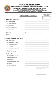 formulir pendaftaran TAHFIDZ