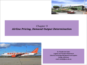 Airline Pricing, Demand Output Determination