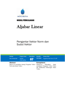 Modul Aljabar Linear: Pengantar Vektor, Norm, dan Sudut Vektor