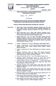 Keputusan Kepala Dinas Perhubungan Tentang Pencabutan Izin Trayek Bus Kota Koperasi Himpurna Yang Sudah Tidak Melakukan Pelayanan Trayek (1)