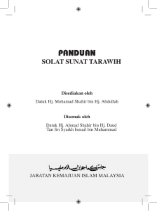 Panduan Sembahyang Sunat Tarawih