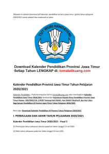 Dibawah ini adalah download pdf kalender pendidikan provinsi jawa timur