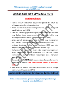 Soal Latihan TWK CPNS 2019 HOTS Paket 15 - [fix-share]