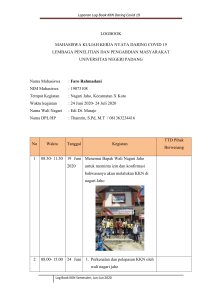 Buku Log KKN Daring COVID-19: Aktiviti Khidmat Masyarakat