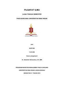 Filsafat Ilmu: Analisis Kekisruhan Pilpres dan Pileg 2019