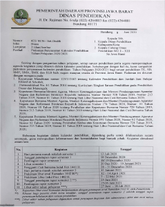 West Java Education Calendar Guideline 2020/2021