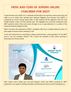 Pros And Cons Of Joining Online Coaching For NEET