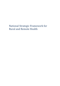 National Strategic Framework for Rural and Remote Health