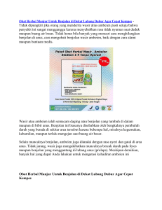 Obat Herbal Manjur Untuk Benjolan di Dekat Lubang Dubur Agar Cepat Kempes