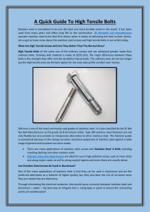 A Quick Guide To High Tensile Bolts
