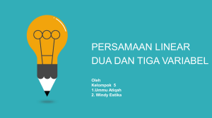 Persamaan Linear Dua dan Tiga Variabel