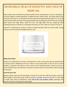 Incredible Health Benefits And Uses Of Hemp Oil