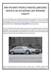Why do most people prefer limousine service on occasions like Wedding party?