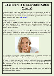 What You Need To Know Before Getting Veneers
