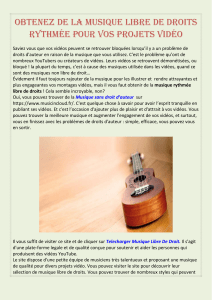 Obtenez de la musique libre de droits rythm&eacute;e pour vos projets vid&eacute;o
