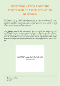 Brief information about the functioning of a civil litigation attorney.